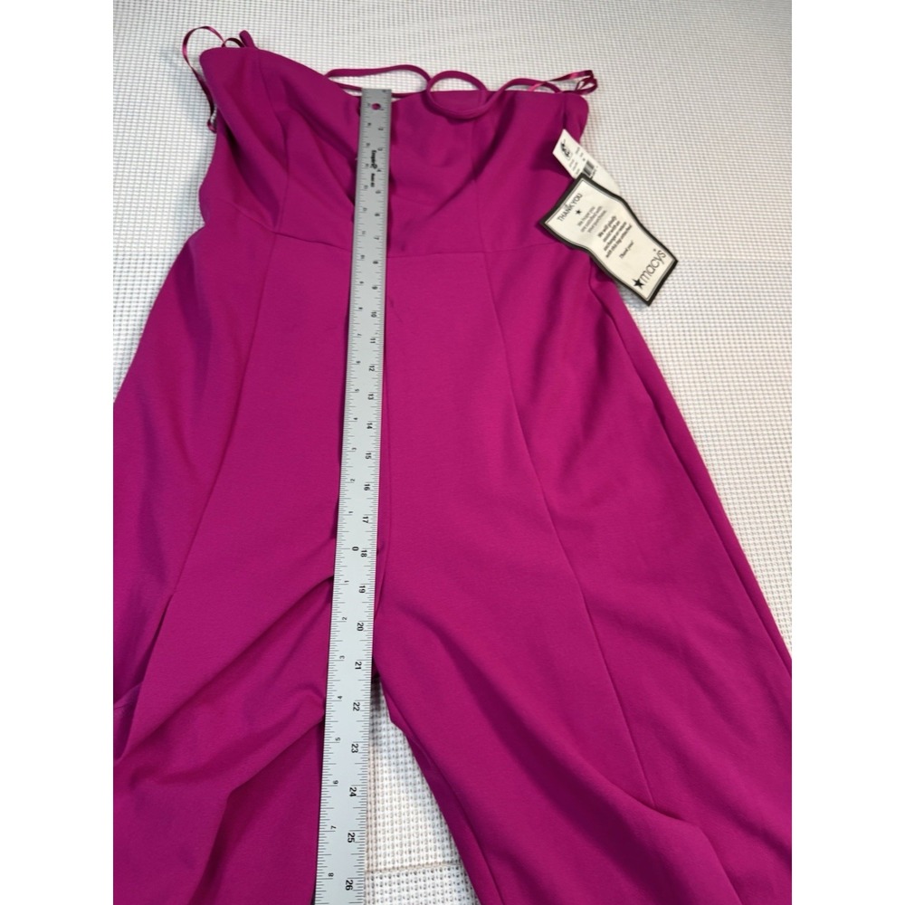 Bebe Pink Jumpsuit Womens Medium Wide Leg Spaghetti Strap Fuchsia NWT Read - Picture 2 of 16